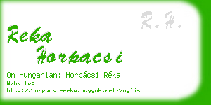 reka horpacsi business card